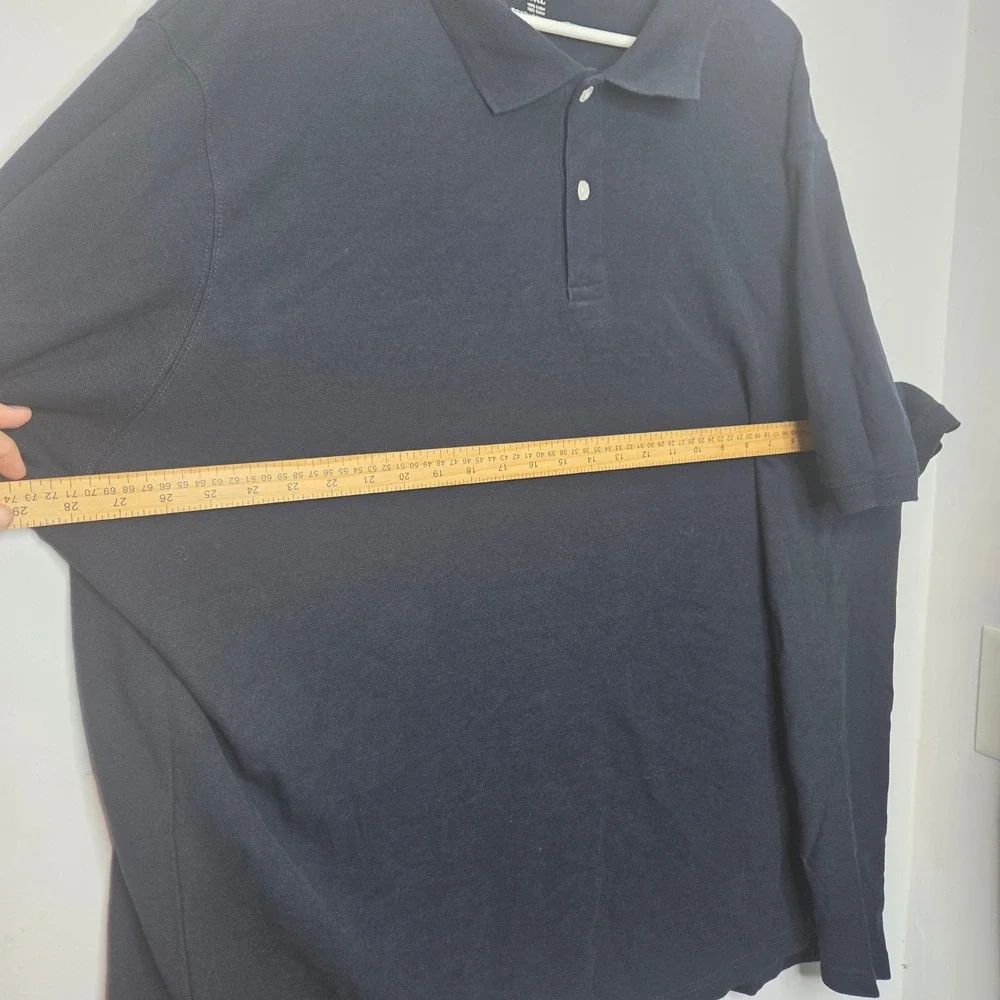 Harbor Bay Mens 5XL Navy Blue Short Sleeve 100% Cotton Pique Polo Shirt